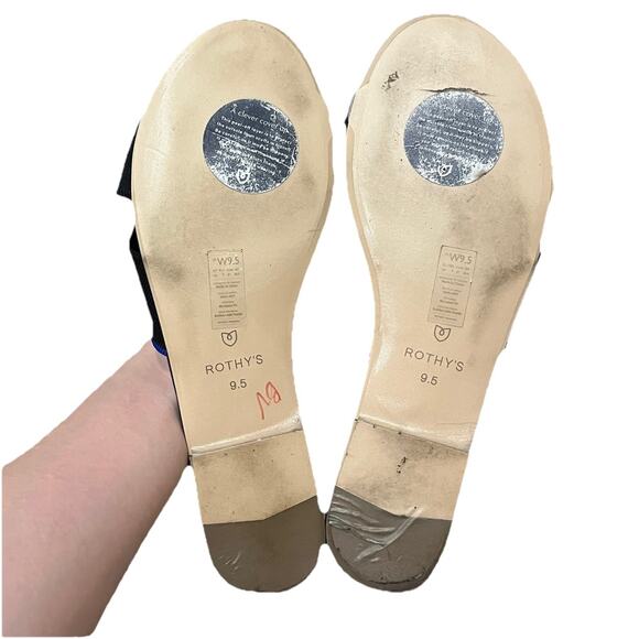 Rothy's Black Bow Slip On Women's Sandals Size 9.5 - Picture 4 of 5